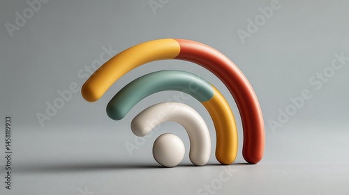 Modern Wi-Fi Signal Icon: T...