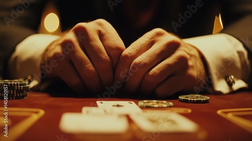 Obraz na płótnie Intense Poker Game Scene w salonie
