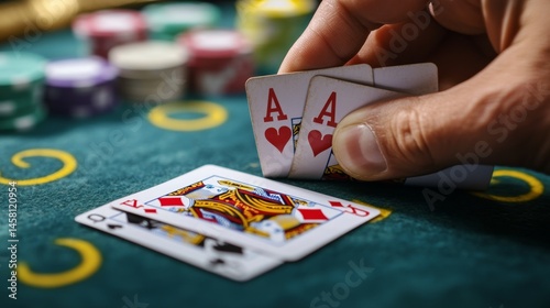 Obraz na płótnie Poker Aces: High Stakes Game in Action w salonie