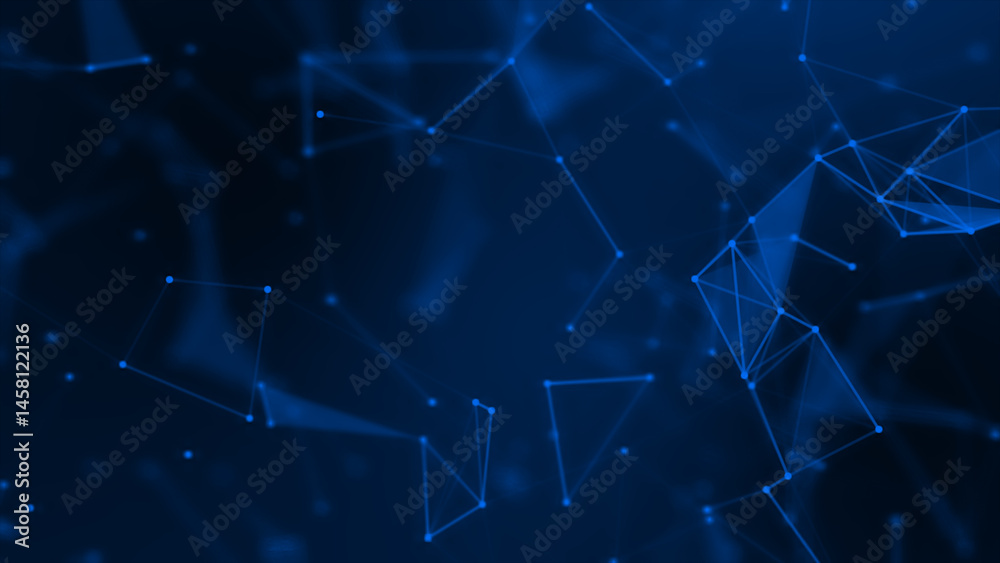 Royal blue plexus Abstract digital connection moving dots and lines,Technology background. Network of lines and dots background Royal blue plexus Abstract digital connection moving dots and lines,Technology background. Network of lines and dots background