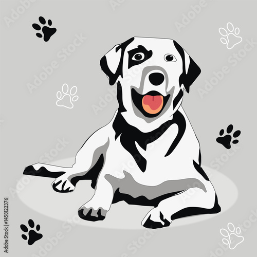 
Friendly dog ​​background with paws
