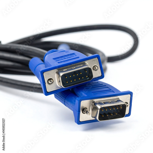 High-quality Blue VGA Cables with Connectors for Computer and Monitor Connections