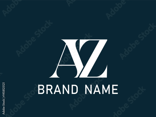 AZ white letter with media icon. AZ letter logo design . Initial letter AZ monogram logo. AZ logo.