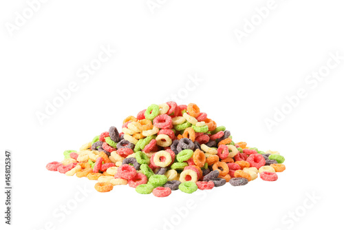 PNG,Colorful corn flakes, isolated on white background