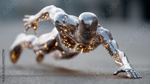 Metallic Humanoid in Motion...