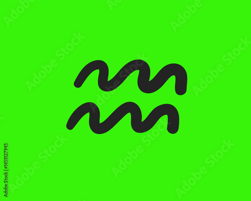 Aquarius Zodiac Sign Hand Drawn vector illustration