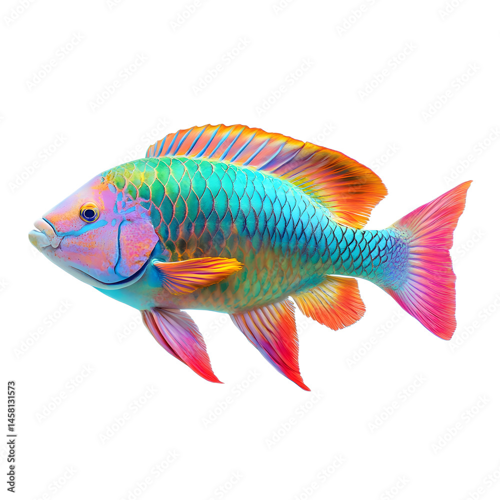 Fototapeta premium Vibrant Tropical Fish Swimming Underwater