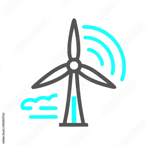 Wind Turbine Icon for Renewable Energy Materials, Sustainability Websites, Green Technology Blogs, Clean Power Education and Environmental Conservation Campaigns