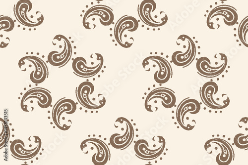 Damask seamless paisley floral pattern with vintage decorative design.Motif Ikat floral embroidery folklore ornament.Indian ethnic traditional textile. Design for texture, fabric, clothing, wrapping