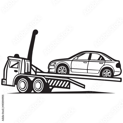 Car towing vector illustration