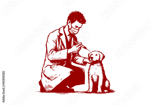 Syringe hand drawn sketch vector illustration