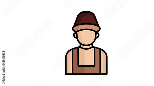 Farmer animated icon. animated icon related to agriculture. suitable for user interface, provide visual feedback and more. alpha channel, transparent background