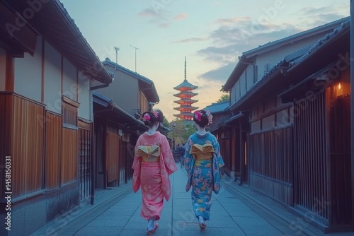 Geishas Stroll Through Kyoto's Ancient Streets