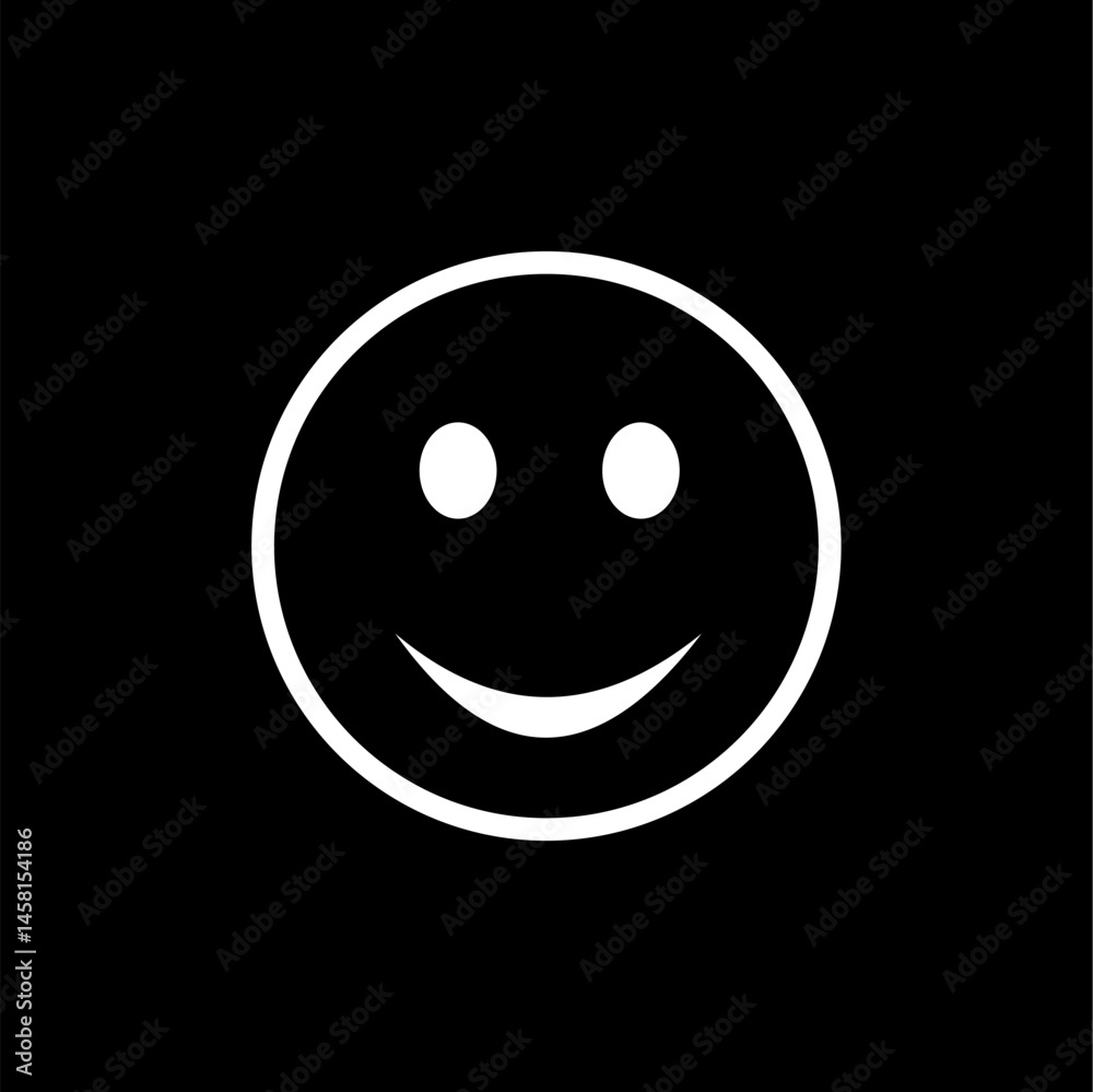 Fototapeta premium Simple Smiley Face Icon Vector 