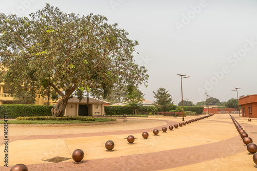 Slave Auction Market Memorial in Ouidah, Benin, a solemn site commemorating the history of the transatlantic slave trade in West Africa.

