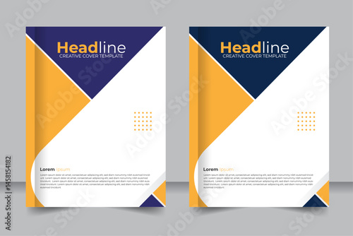 Modern and corporate business book cover and new annual report cover design, with colorful shapes, corporate design, 8.5 inch width 11 inch height size book cover template, cover design

