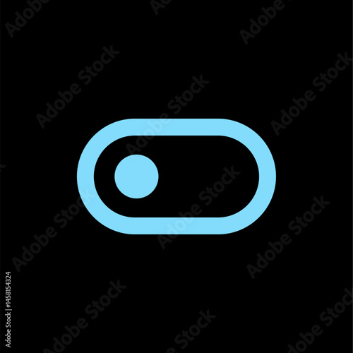 Blue Toggle Switch OFF Icon Vector
