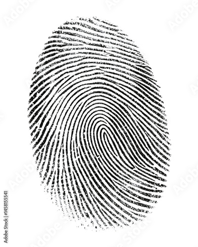  human ink fingerprint isolated on white  background, PNG photo