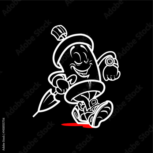 Cartoon Spray Can Character Walking with Swagger – Vector Art
