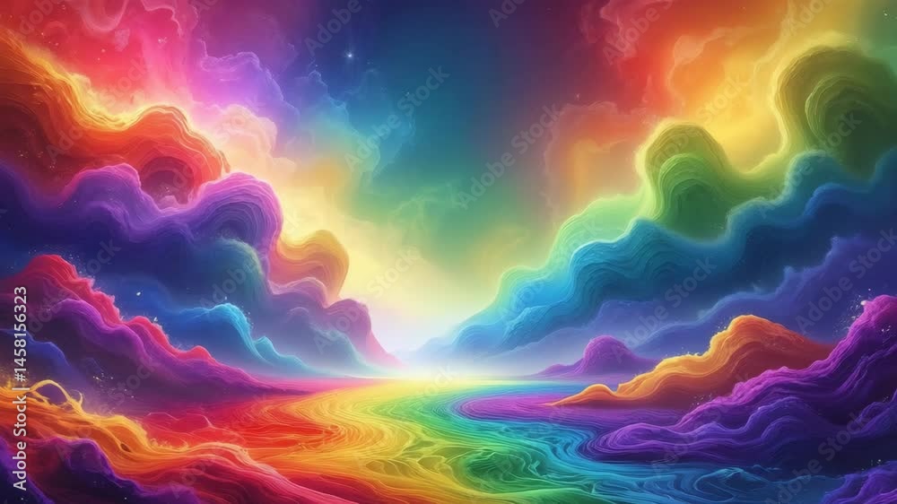 Amazing of rainbow clouds multi color motion , 4K video.