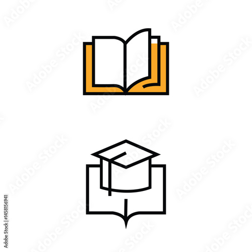 set of book icon design illustration
