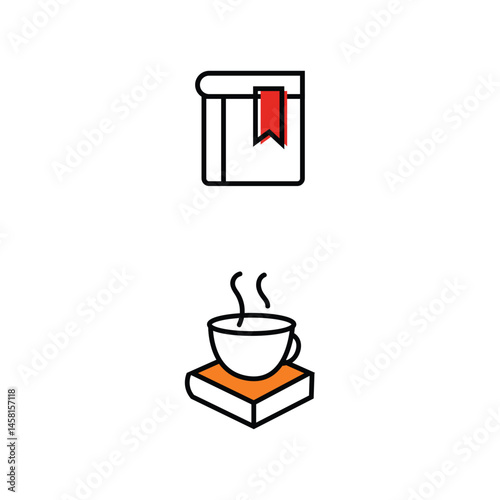 set of book icon design illustration