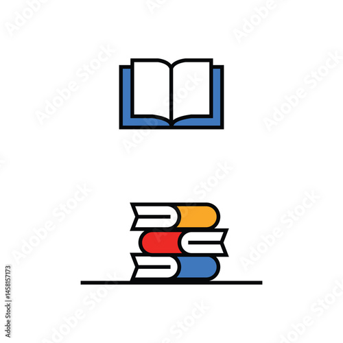 set of book icon design illustration