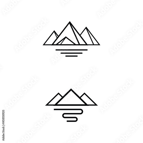 set of mountain icon design illustration
