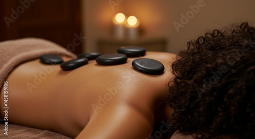 Wallpaper Mural Serene back stone massage at luxury wellness center enhances rejuvenation Torontodigital.ca