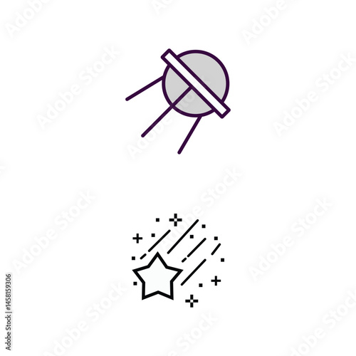 set of space icon illustration