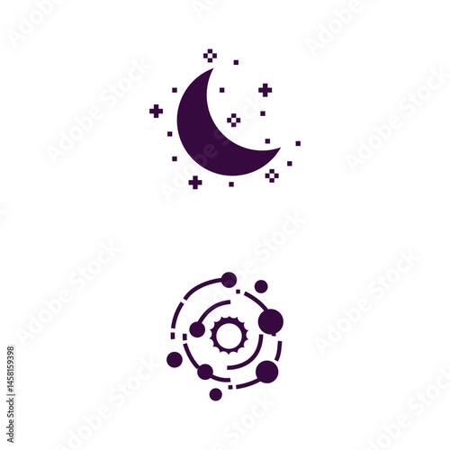 set of space icon illustration