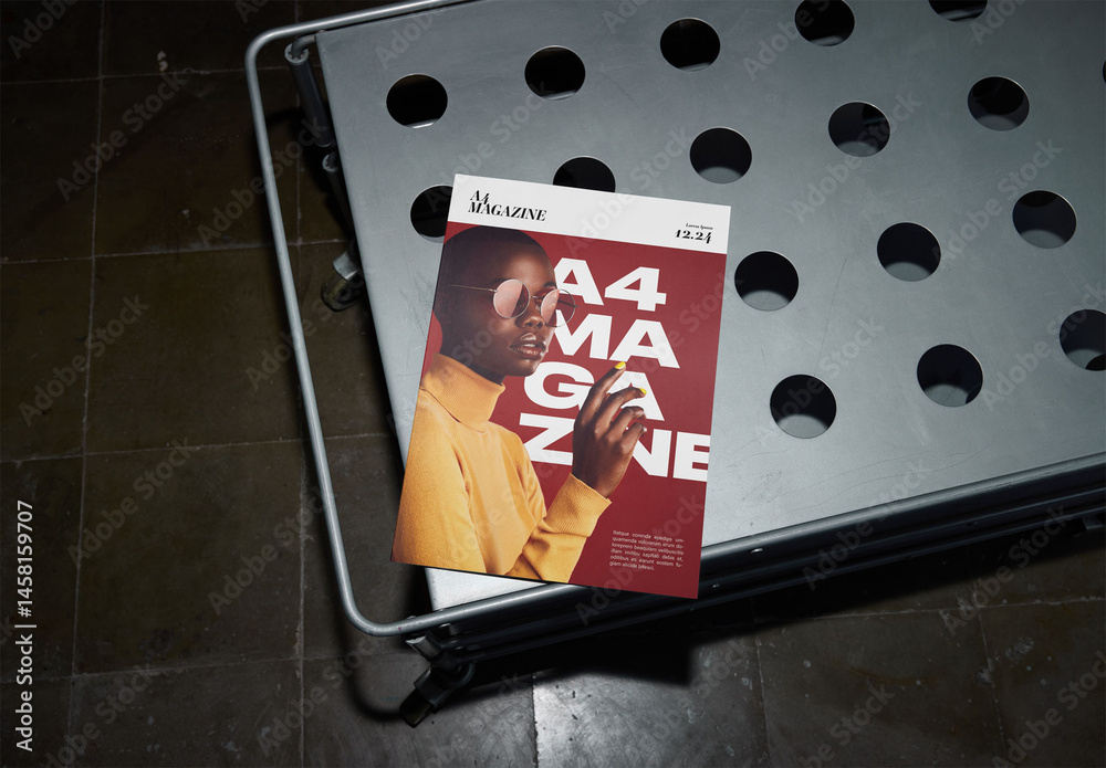 Mockup Of Customized A4 Magazine Cover Stock Template | Adobe Stock
