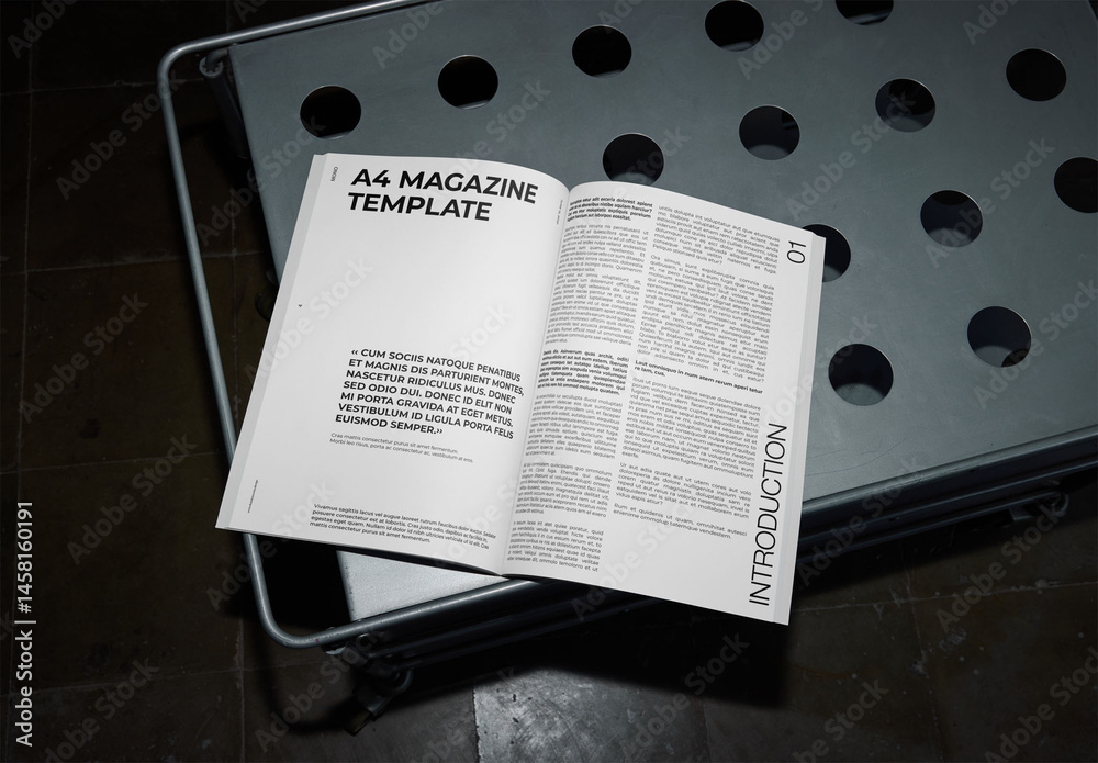 Mockup Of Customized Open A4 Magazine Stock Template | Adobe Stock