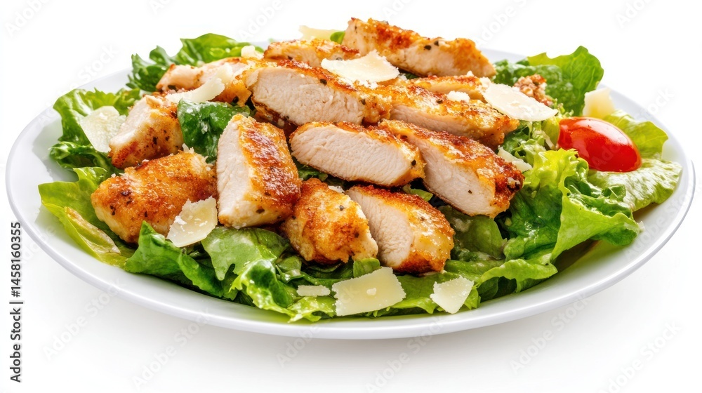 Grilled chicken salad with parmesan and lettuce Grilled chicken salad with parmesan and lettuce
