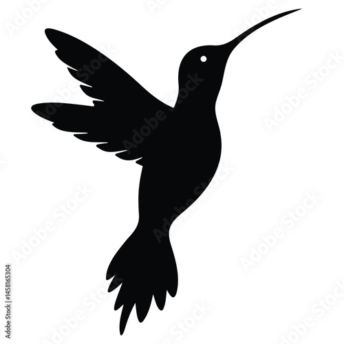 Minimalist Hummingbird Silhouette Vector Art