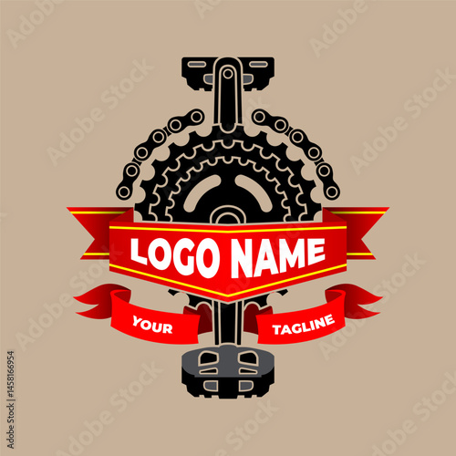 Bicycle gear logo best for biking community.