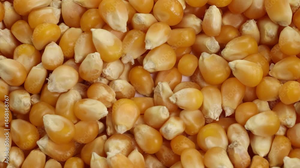 Corn Kernels Falling in Slow Motion