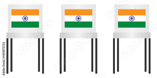 Voting Booths. Election in the India. Election Concept. Vector Illustration.