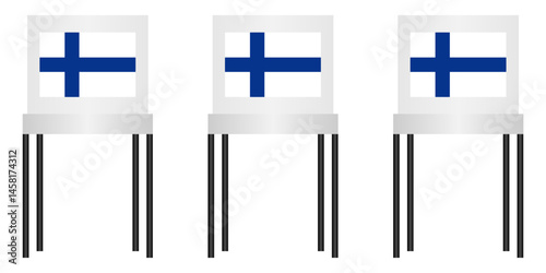Voting Booths. Election in the Finland. Election Concept. Vector Illustration.