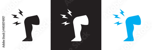 Knee pain icon. Vector for websites, mobile interfaces, presentations, banner, visual branding etc. Vector illustration. isolated on white and black background. EPS 10