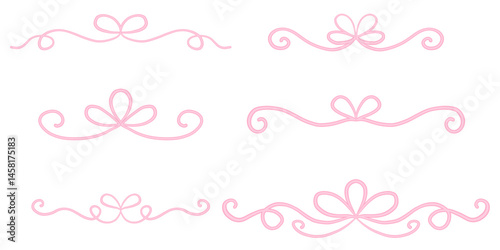 Calligraph dividers. Elegant vintage flourishes, text delimiters decoration and hand drawn ornament dividers vector set. Luxury borders for invitation, certificate or greeting card