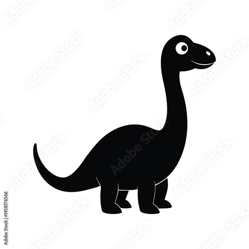Dino silhouette vector illustration. prehistoric creature design, dinosaur icon, ancient animal figure, extinct species