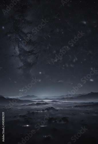 Stunning night sky, billions of stars scattered across the inky blackness ,  sparkle,  infinite