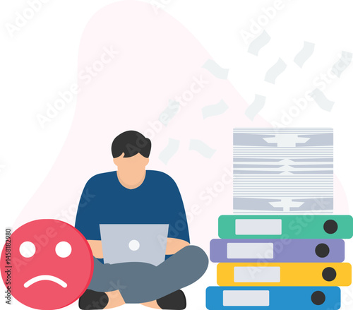Office burden or work-related stress, heavy workload or task overload, tight deadlines or time pressure, high expectations or performance pressure, multitasking or juggling multiple responsibilities, 