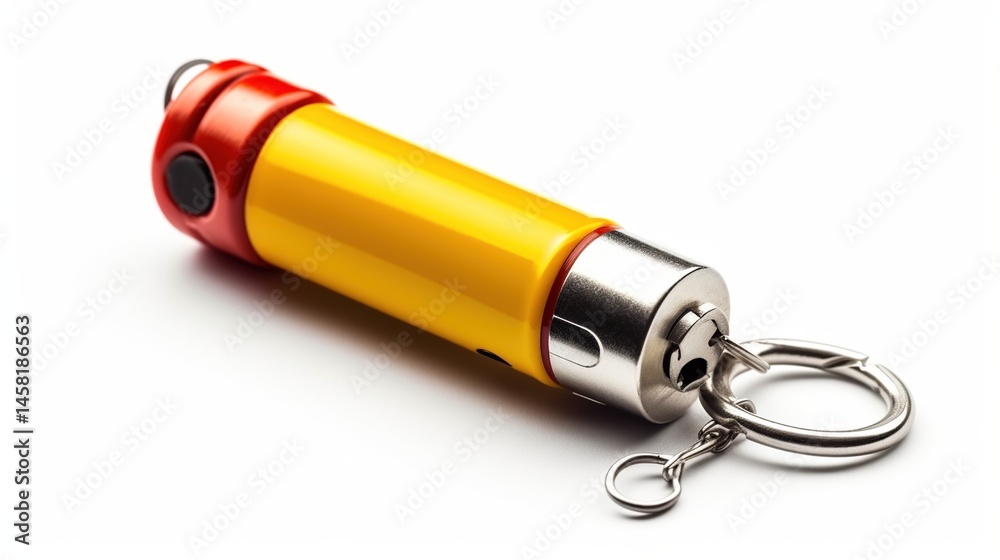 Yellow and red key chain safety device Yellow and red key chain safety device