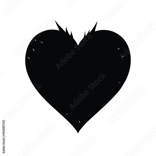 Green Heart Symbol Vector Silhouette