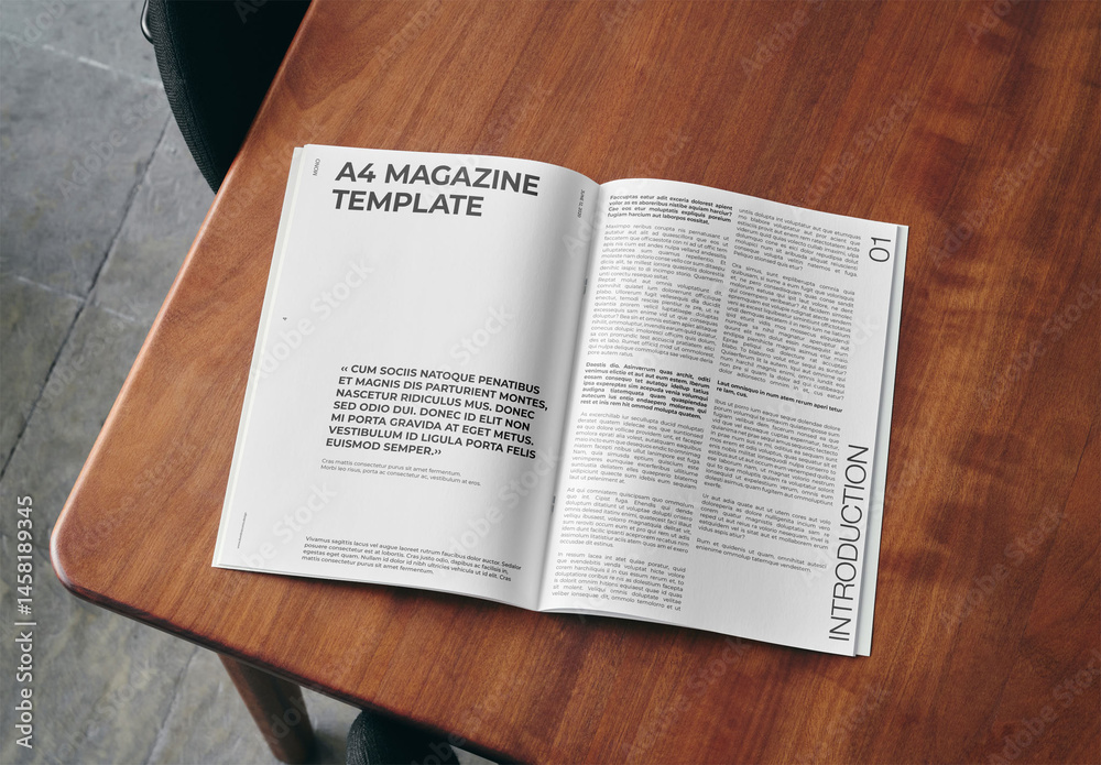 Mockup Of Customized Open A4 Magazine Stock Template | Adobe Stock