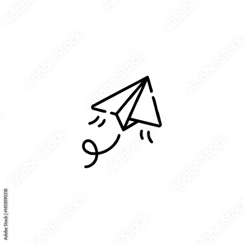 Paper plane icon logo flat vector design