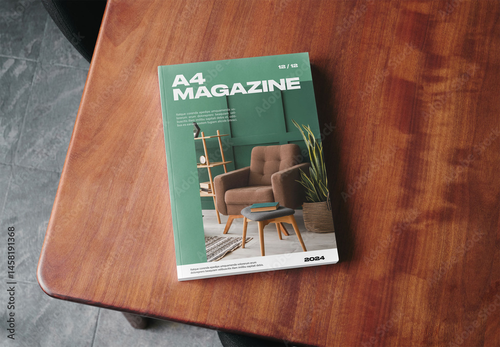 Mockup Of Customized Closed A4 Magazine Stock Template | Adobe Stock