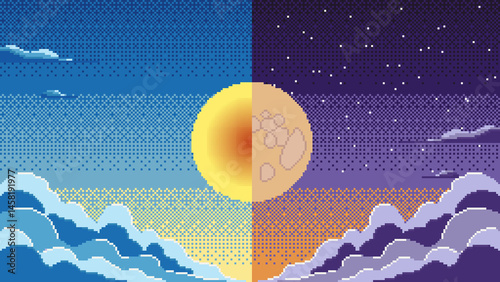 Bild auf Leinwand Divine Creation Day 4 Pixelated